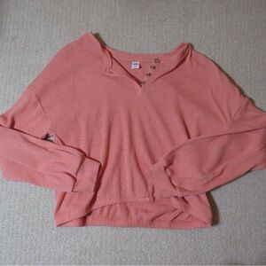 Old Navy Pink Cropped Long Sleeve Sweatshirt